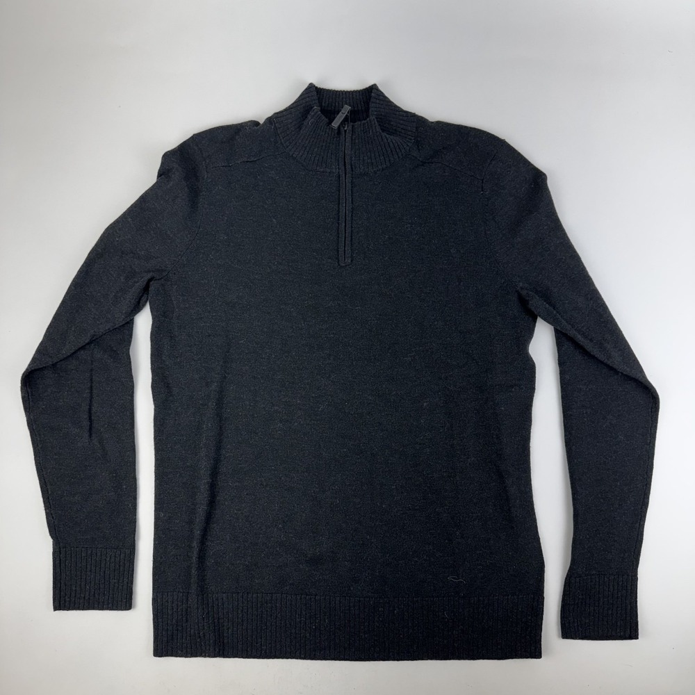 New Mens Smartwool Sparwood 1/2 Zip Black Wool Outdoor Sweater Size Small NWT